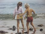 KerrisdaleGallery.com - stock ID#RP235ph-snt - Low Tide by Paul Rupert, shown as close-up detail - Limited Edition 235/950, 1987 offset lithograph; numbered, titled and signed in pencil by the artist