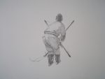 KerrisdaleGallery.com - Stock ID#tr710lh-sntd - Seal Hunter by Roy Tomlinson, closeup view - 1979 original lithograph with embossing. Signed, titled, dated and numbered 10/24