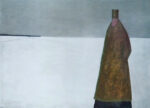 KerrisdaleGallery.com - Stock ID#LJ672ch - "Le Visiteur du Soir (1956)" by Jean Paul Lemieux - Plate II from the 1967 portfolio - collectible vintage art print, colour collotype reproduction printed by Arthur Jaffe NYC - from the portfolio of 2500 copies published by Redpath Press, McGill University, Montreal in July 1967